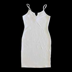 New Bozzolo White Summer Fitted Ribbed Tank Dress Size Medium
